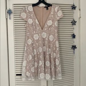 Champagne floral lace dress